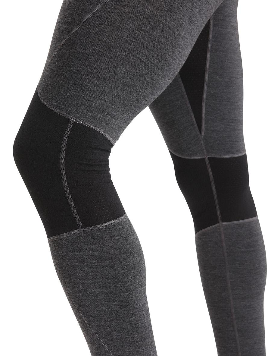 Icebreaker BodyfitZone™ Merino 260 Zone Thermal Férfi Leggings Fekete | HU 1138CTVE